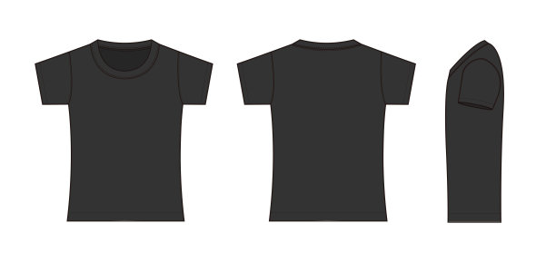 女士T恤矢量模板插画图片下载