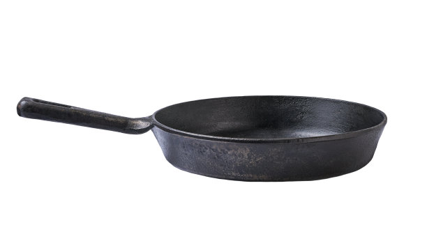 铸铁锅隔离在白色背景与剪辑路径。图片下载