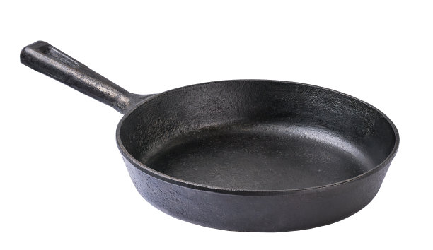 铸铁锅隔离在白色背景与剪辑路径。图片下载