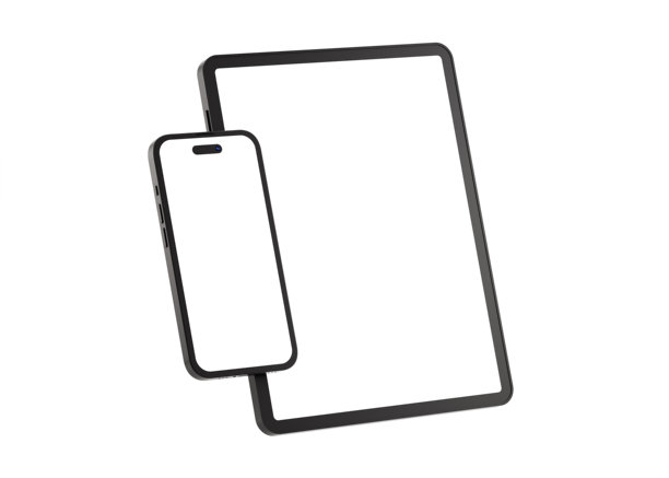 白色背景的智能手机模型图片下载