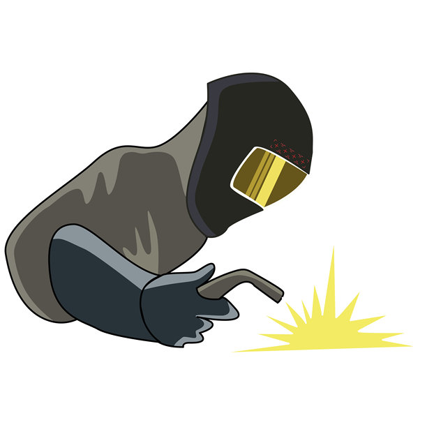 焊接标志说明由工程师焊接。焊工卡通图片下载