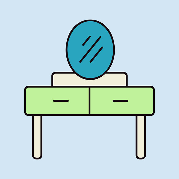 梳妆台与镜像矢量图标图片下载