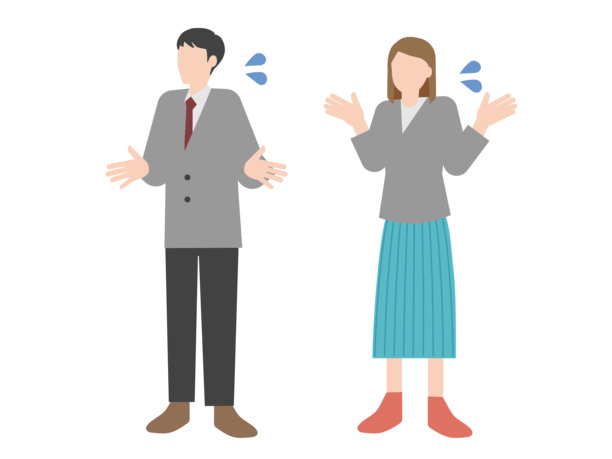 赶时间的成年男女或被困扰的举手摆姿势图片下载