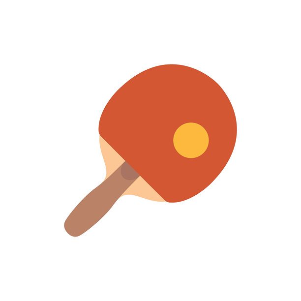 乒乓球图标的平面风格。球拍和球矢量插图上孤立的背景。乒乓球招牌经营理念。图片下载