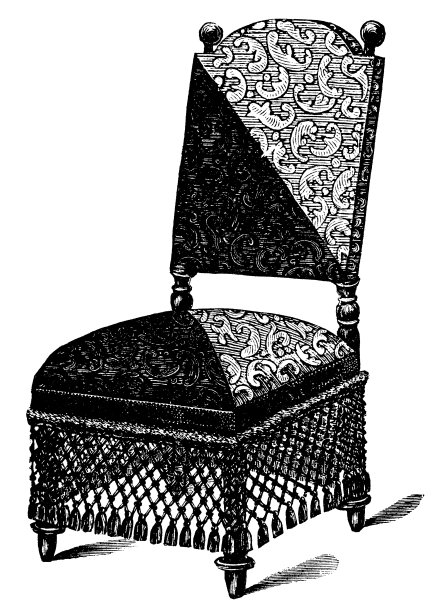 维多利亚佩斯利图案椅子流苏流苏- 19世纪图片下载