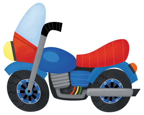 卡通摩托车跑车摩托车摩托车交通孤立插图的孩子图片下载