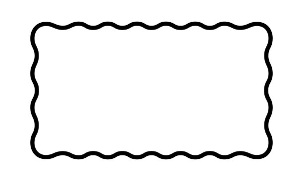 矩形框架与扇形边缘。矩形形状与起伏的边界。图片或相框，空文本框，标签或标签隔离在白色背景上。矢量图解图片下载