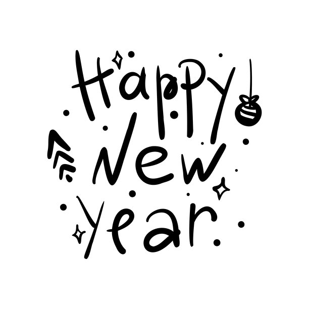 新年快乐报价，为设计贺卡，照片覆盖，印刷品，海报矢量文本。手绘字母。假日插图为设计贺卡，照片覆盖，邀请。图片下载