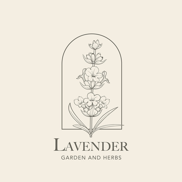 薰衣草花矢量符号。花卉设计标签图片下载