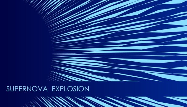 水平超新星爆炸抽象背景与射线宇宙辐射，封面，网站介绍在高清格式。互联网产品网页设计的UI模板布局。向量横幅图片下载