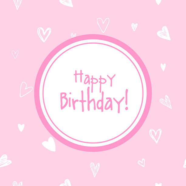 粉红色的生日贺卡。贺卡。图片下载