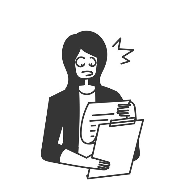 女商人看到剪贴板上手绘的涂鸦后感到震惊图片下载