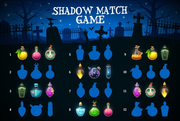 万圣节儿童游戏，找到正确的影子药水图片下载