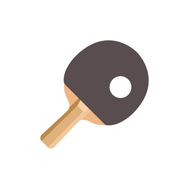 乒乓球图标的平面风格。球拍和球矢量插图上孤立的背景。乒乓球招牌经营理念。图片下载