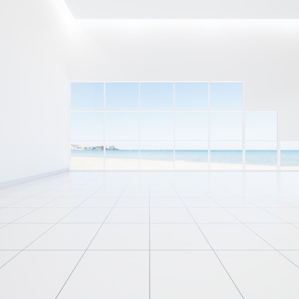 白色瓷砖地板的3d渲染为背景。图片下载