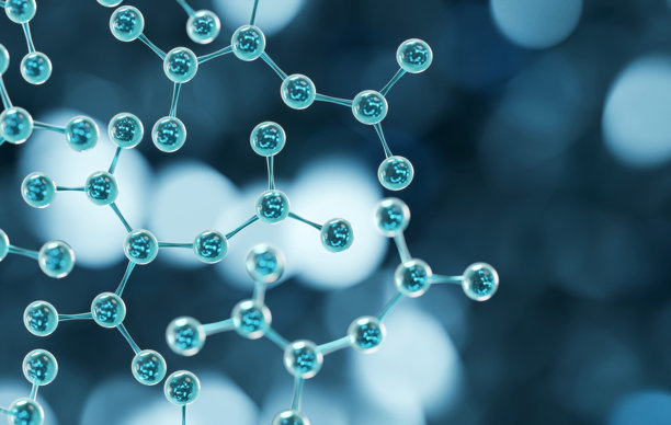 分子结构化学公式软聚焦抽象背景三维渲染图片下载