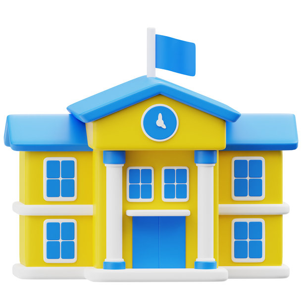 学校建筑3d图标图片下载