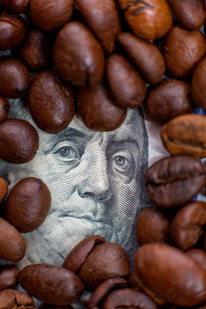 咖啡豆和美元的买卖，经济学图片下载