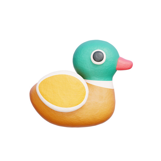 韩国雕花鸭，韩国元素，亚洲文化，3D渲染。图片下载