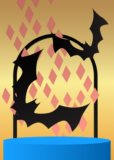 用Bat模拟产品展示。万圣节矢量圆柱体基座基座。舞台展示。最小几何形式。图片下载