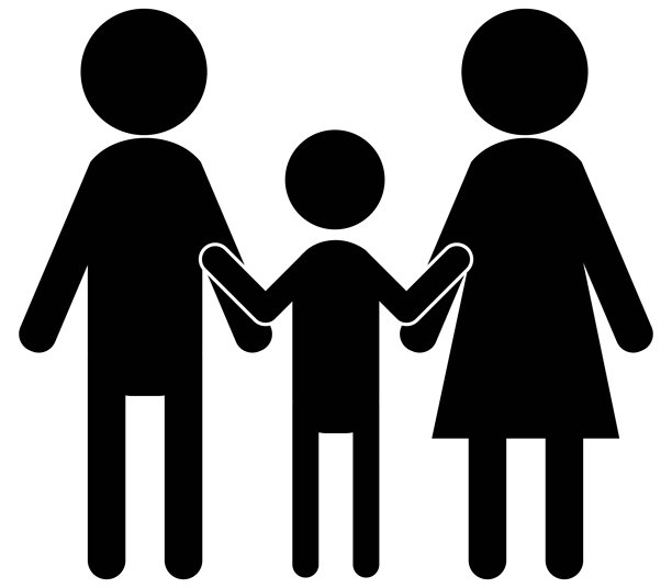 一个孩子和他父母的象形图图片下载
