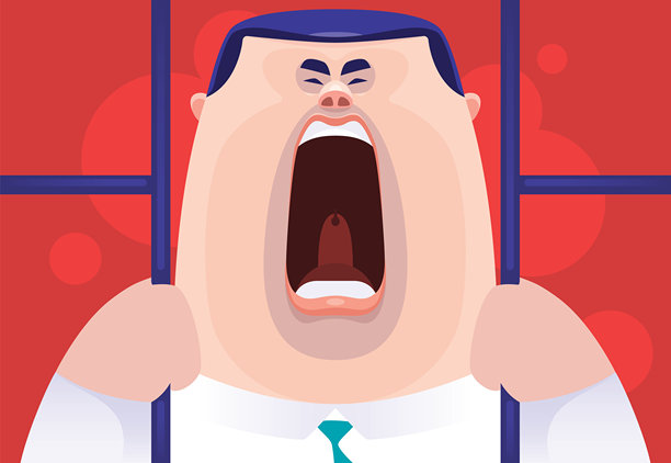 被监禁的商人拿着牢房的栏杆尖叫图片下载