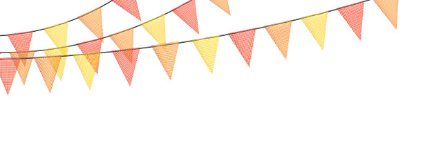 五彩缤纷的狩猎花环和用碎布做成的旗帜。用于节日、聚会庆祝的装饰彩旗。图片下载