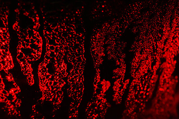 极端的近距离照片的水滴创造一个喜怒无常的抽象纹理。背景，纹理，充满活力，令人毛骨悚然，共鸣。图片下载