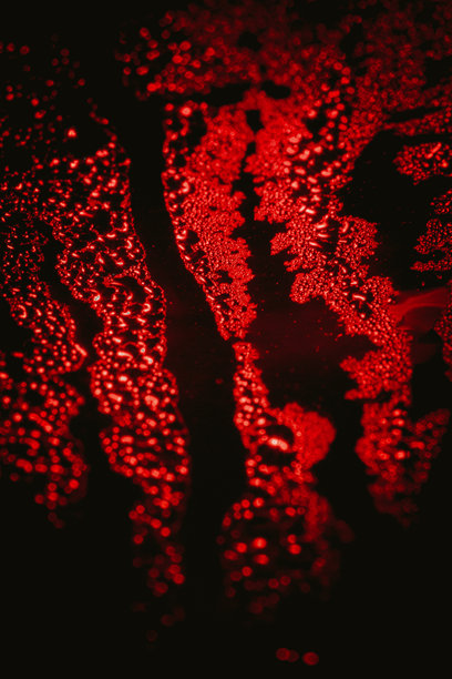 极端的近距离照片的水滴创造一个喜怒无常的抽象纹理。背景，纹理，充满活力，令人毛骨悚然，共鸣。图片下载