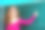 漂亮的年轻女孩写黑板的照片穿粉红色的顶部孤立在蓝绿色的背景图片下载