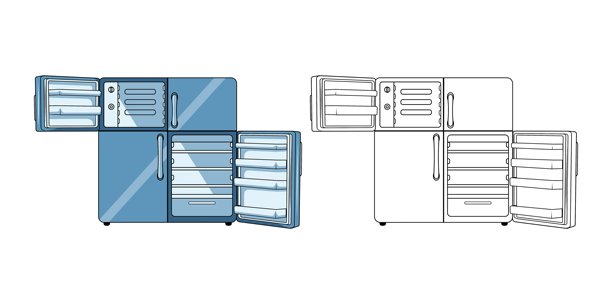 冰箱卡通设计插画图片下载