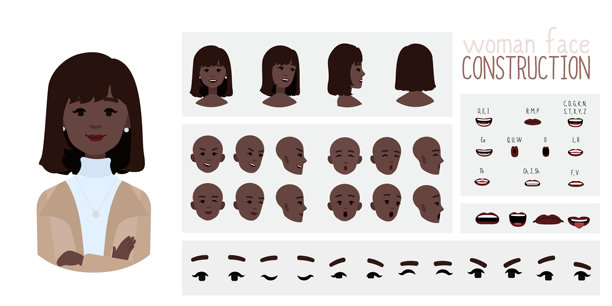 商业女性化身创作适合动画。图片下载