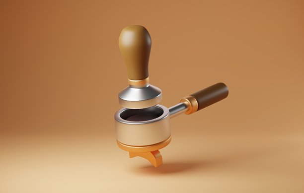 酿造优雅，咖啡师和咖啡爱好者的3D咖啡篡改图标。3D渲染图片下载