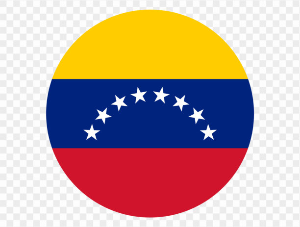 委内瑞拉国旗按钮在png或透明的背景。矢量插图。图片下载