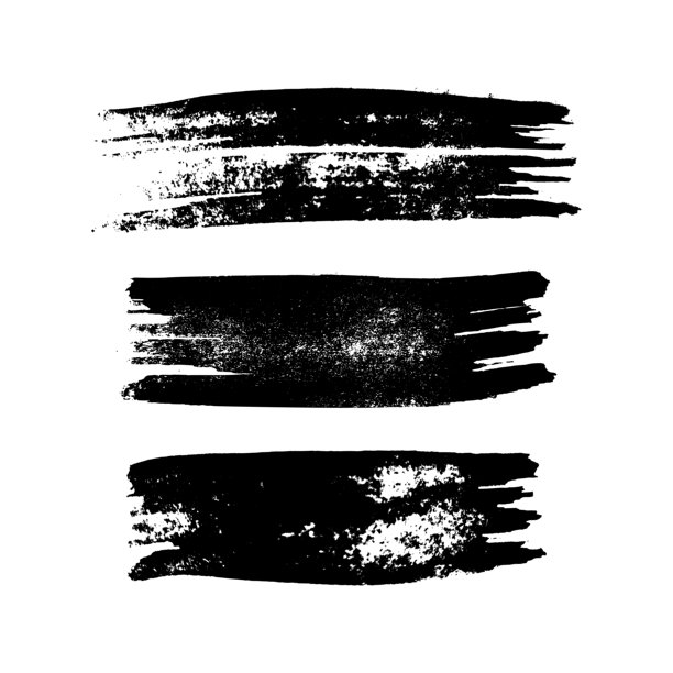 一套黑色的手绘笔触图片下载