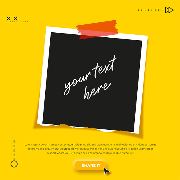 带胶带的相框。数字营销代理和企业社交媒体发布模板图片下载