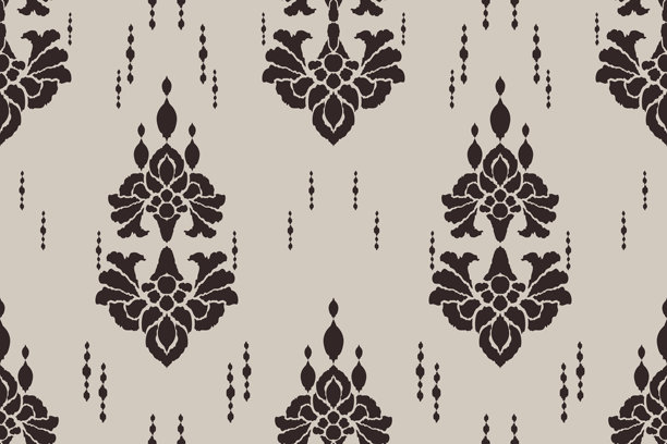 伊卡特部落印第安人无缝图案。民族阿兹特克织物地毯曼陀罗装饰本土波西米亚纹样纺织品。几何非裔美国东方传统矢量插图。刺绣的风格。图片下载