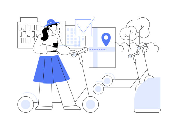 完成骑隔离卡通矢量插图。图片下载