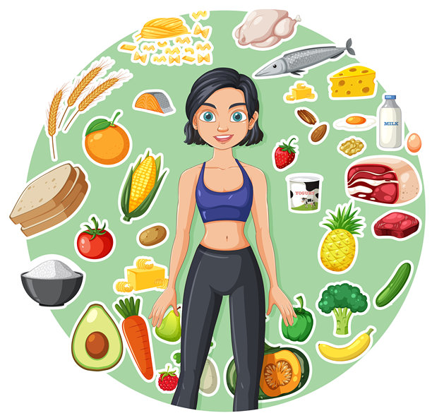 各种健康食品的图示图片下载