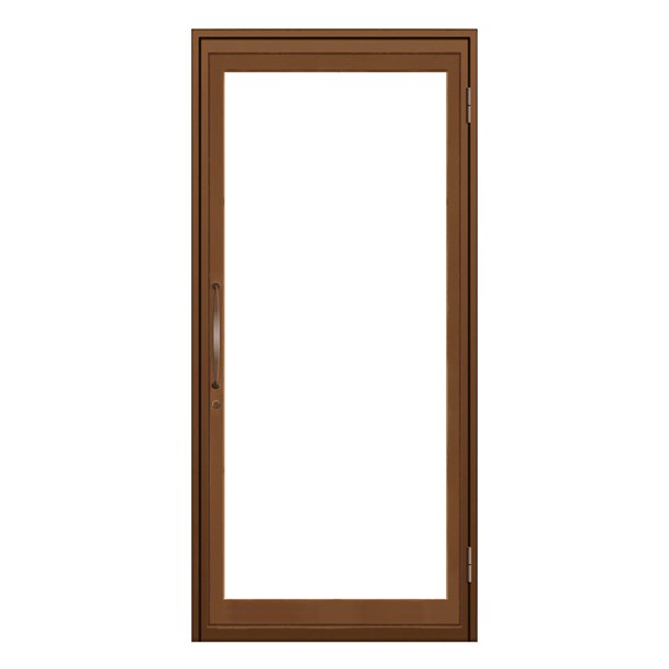 棕色玻璃门框。商店的门。图片下载