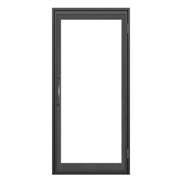 黑色玻璃门框。商店的门。图片下载