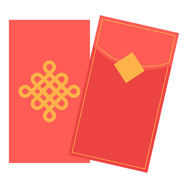 中国传统红包扁平风格图片下载