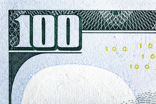 纸币的复古元素，百元美钞的碎片，用于设计目的。美利坚合众国图片下载