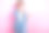 照片积极的促销员女士穿着牛仔牛仔裤服装，手指暗示模拟开放服装品牌销售季节孤立在粉红色的背景图片下载