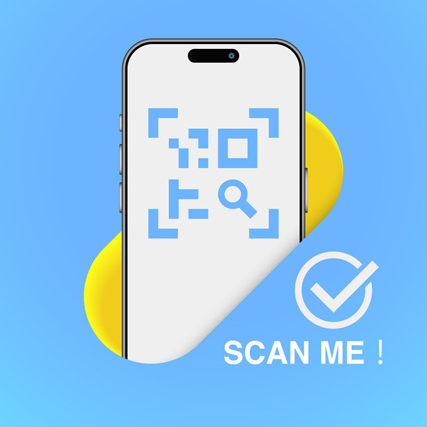 智能手机二维码扫描模板的应用程序截图。理想的着陆页，用户界面，Web，移动应用程序，横幅和传单。矢量插图QR验证。图片下载