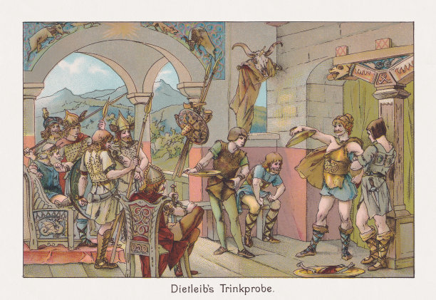 迪特莱布的饮水样本，摘自1889年出版的《Biterolf and Dietleib》图片下载