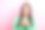 照片积极有趣的女人直发穿着绿色运动衫松饼看起来空空间孤立在粉红色的背景图片下载