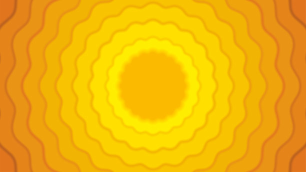 黄色波浪全景背景在可爱清新的设计与联想春夏秋日和幸福。维16:9。矢量插图。图片下载