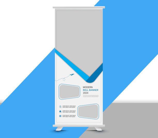 商业卷横幅，现代x横幅，企业卷横幅模板设计，公司卷横幅，时尚卷横幅设计，矢量插图图片下载
