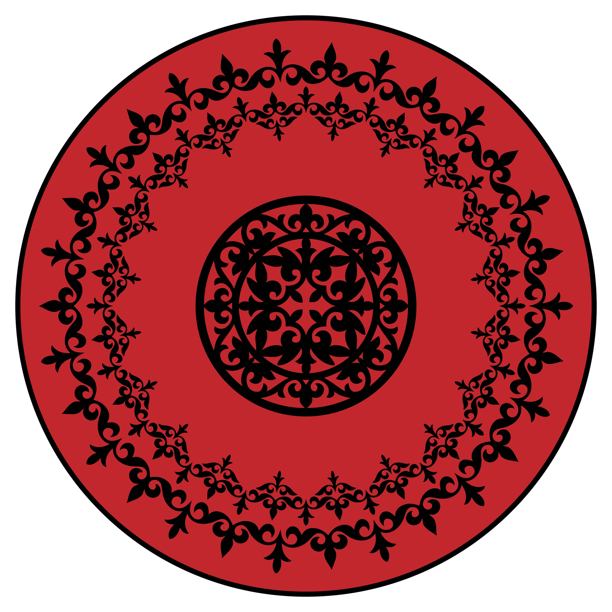 伊斯兰金红哈萨克圆饰。圆与装饰画的大草原。突厥民族的图案，西伯利亚和蒙古，蒙古人，吉尔吉斯人，哈萨克人，卡尔梅克人，布里亚特人。Shanyrak图片下载